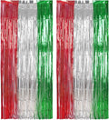 BRAVESHINE 2 Pack Fringe Backdrop Red Silver Green Christmas Party Decorations by BRAVESHINE