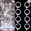 pozzolanas 8 Pack White Battery Operated String Lights - 7ft Waterproof Fairy by pozzolanas