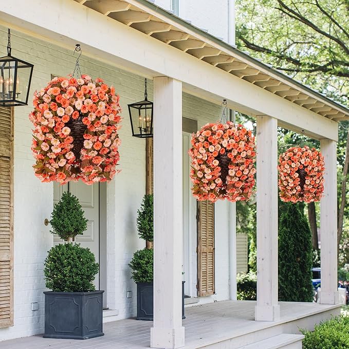 Artificial Fake Fall Hanging Flowers Plants Basket - Image 6