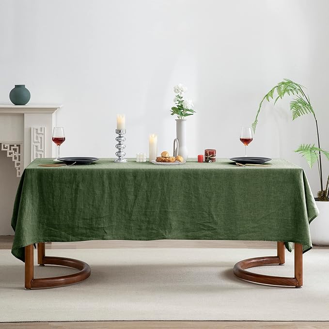 EVERLY 100% Pure Linen Rectangle Tablecloths 60x108Inches - Image 2