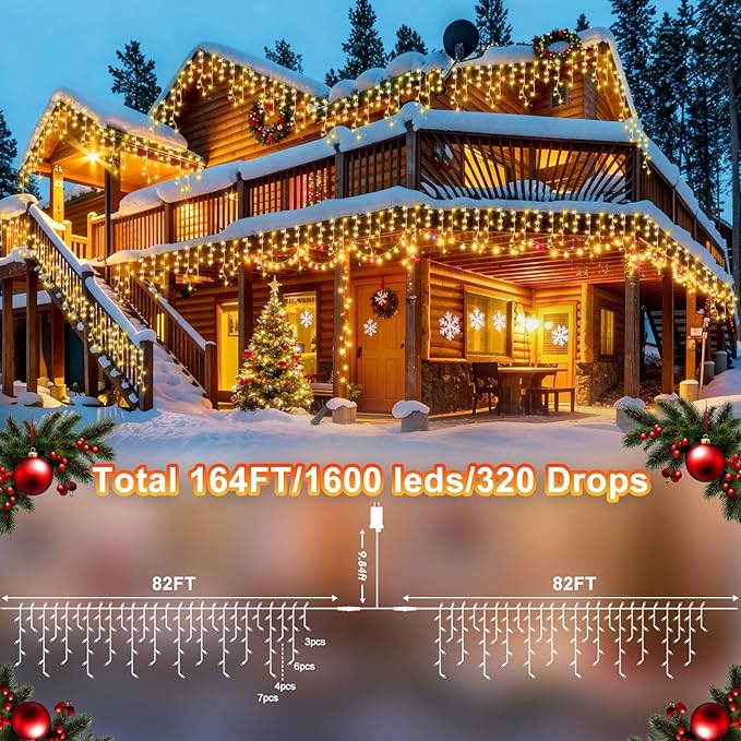 KNONEW 164FT 1600 LED Christmas Lights Outdoor Decoration - Image 2