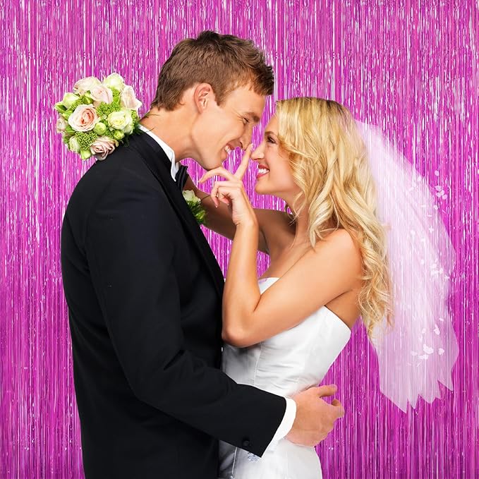 2 Pack Hot Pink Backdrop Curtain, Door Streamers, Party Streamers Decorations - Image 4