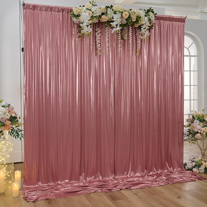 20x10 ft Wrinkle Free Rose Gold Sequin Backdrop Curtain - Image 3