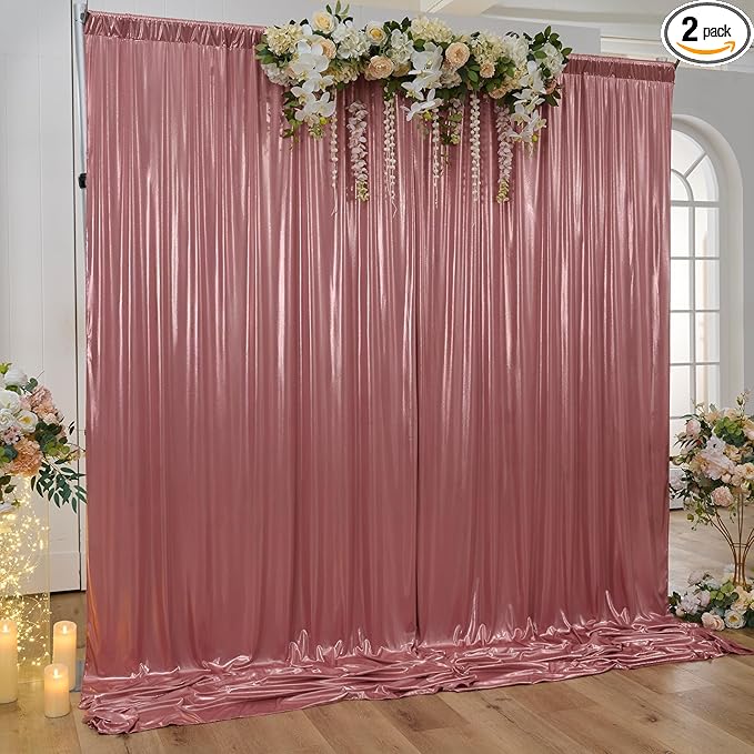 10x10 ft Wrinkle Free Rose Gold Sequin Backdrop Curtain by ENJOYYOURPARTY