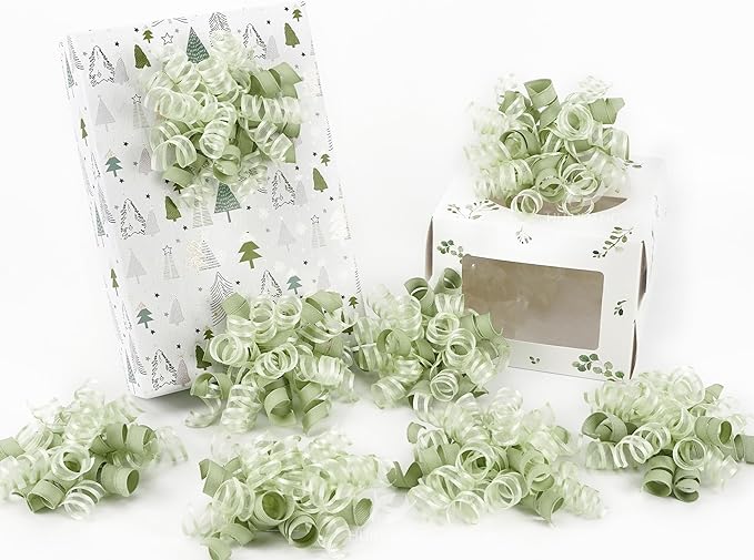 HUIHUANG Green Bows for Gift Wrapping Sage Green Gift Bows 5 inch x 8 Counts by HUIHUANG