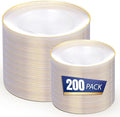 bUCLA 200PCS Clear and Gold Plastic Plates by BUCLA