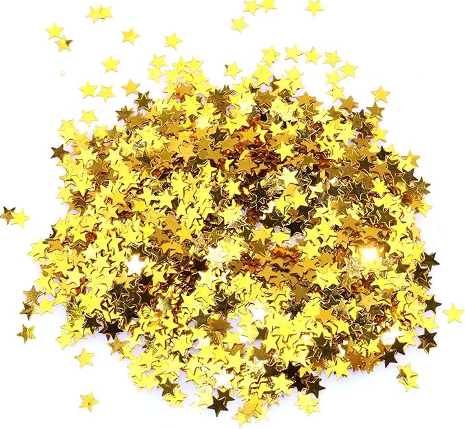 Tegg Star Confetti 30 Grams 6mm Gold and Silver Stars Sequin Metallic Foil by Tegg