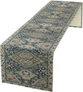 Vintage Boho Floral Table Runner, Rustic Country Farmhouse Blue Grey Retro by Unknown