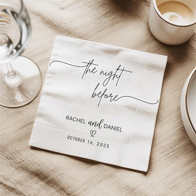 Luxury Personalized Rehearsal Dinner Napkins, Custom Rehearsal Dinner Decor - Image 4