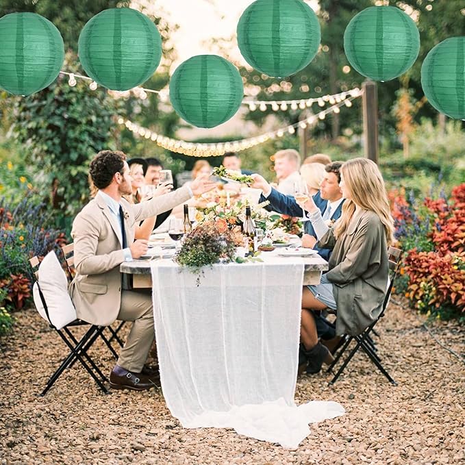 BEISHIDA 12-Inch Green Round Paper Lanterns Hanging Decorative Chinese Paper - Image 6