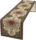 Vintage Paisley Bohemian Table Runner Beige Red Rustic Farmhouse Home Kitchen by Unknown