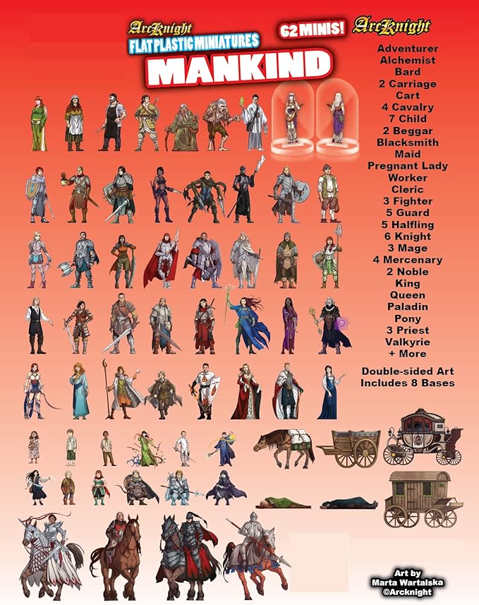 Arcknight Flat Plastic Miniatures: Mankind; 62 Unique Human-Themed Minis - Image 2