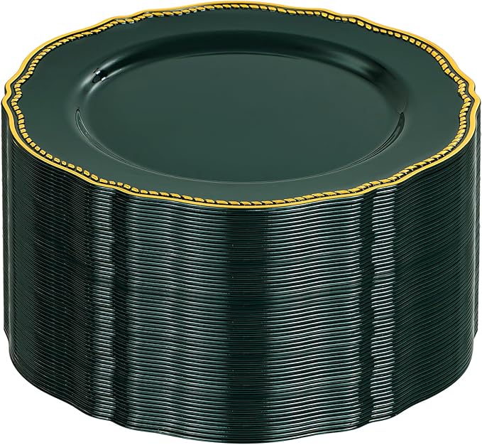 Hioasis 60pcs Green Plastic Plates - Image 9