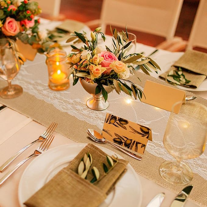 Xinnun 12 Pcs Burlap Table Runner - Image 6