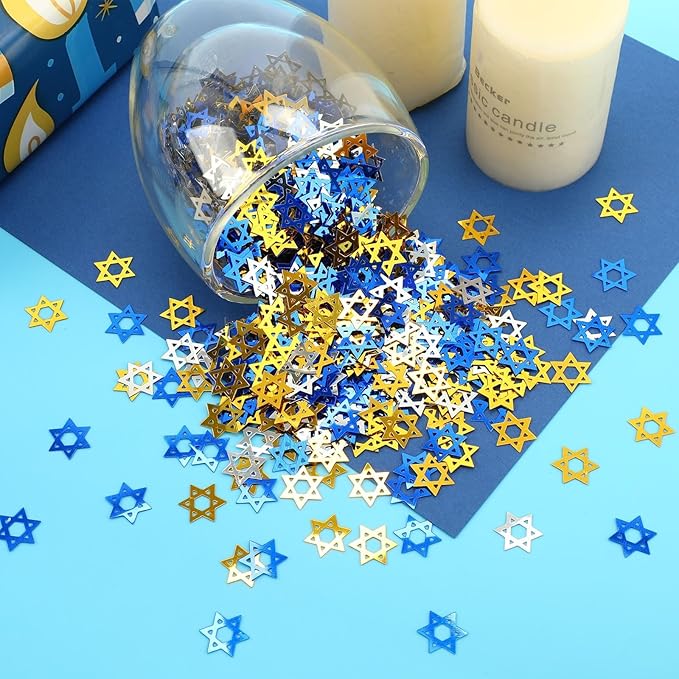 MARFOREVER Star of David Glitter Confetti, Hanukkah Confetti Table Decorations - Image 3