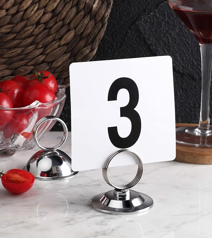 New Star Foodservice 23398 Ring-Clip Table Number Holder/Number Stand/Place - Image 3