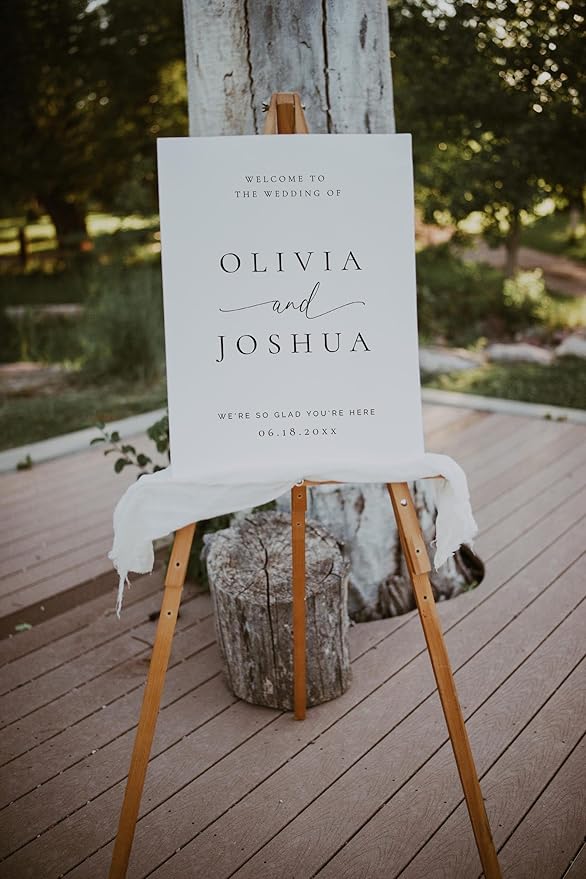 Welcome Wedding Signs, Elegant Wedding Sign Decorations Signage 12" X 18" - Image 3
