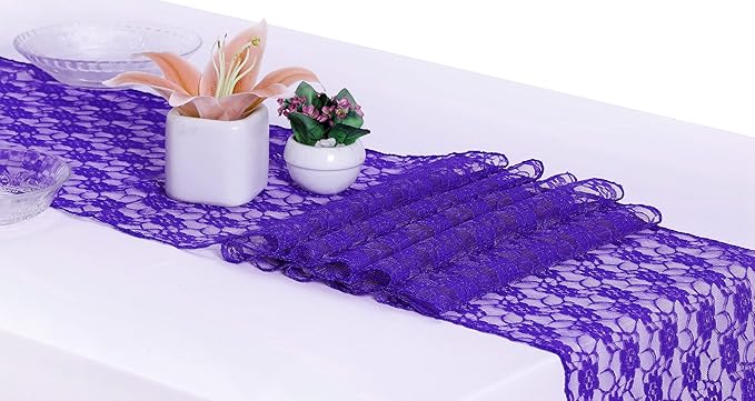 MDS Pack of 25 Wedding 12 x 108 inches Lace Table Runner - Image 2