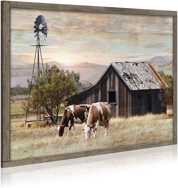 Rustic Wall Decor Barn Framed by WALLSUPDECOR
