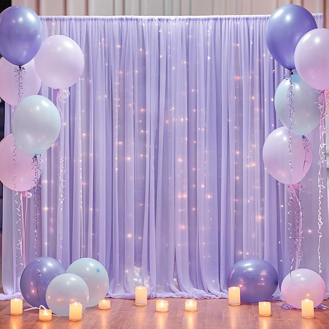 30×10ft Purple Tulle Backdrop Curtain - Image 2