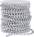 Faux Silver Pearl Beads Garland - 6mm Christmas Tree Beads 22 Yards Spool Pearl by YAXINRUI