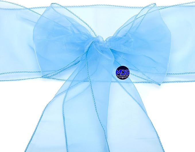MDS Pack of 125 PCS Organza Chair Sashes Wider Dining Chair Bows Ribbon Tie Back - Image 5