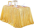 QueenDream 90x132inch Rectangle Sparkly Gold Sequin Tablecloth Wedding Glitter by QueenDream