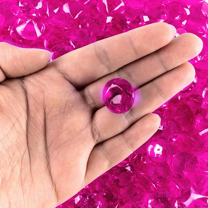Super Z Outlet Fuchsia Acrylic Round Diamond Crystals Treasure Gems - Image 2