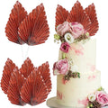 Ephlyn 6Pcs Paper Palm Leaves Fan Cake Toppers Palm Leaf Fan Cake Picks Craft by Ephlyn
