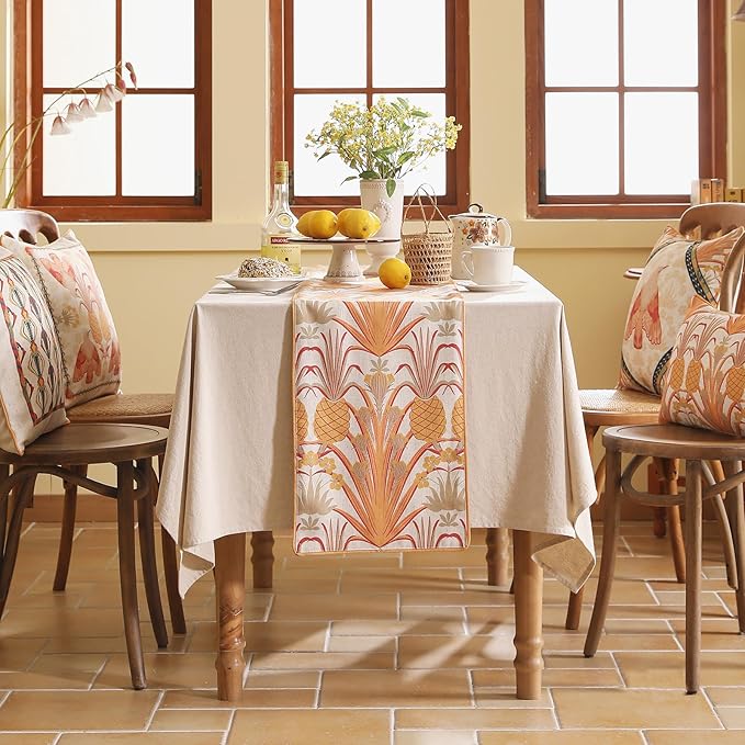 patdrea Designer Tropical Linen Table Runner 71 Inch Long, Decoration - Image 2