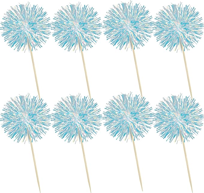 Ephlyn 30Pcs Foil Firework Cupcake Toppers Party Birthday Cake Toppers Supplies - Image 3