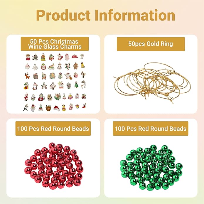 50 Sets Wine Glass Charms, Wine Charms - Image 2