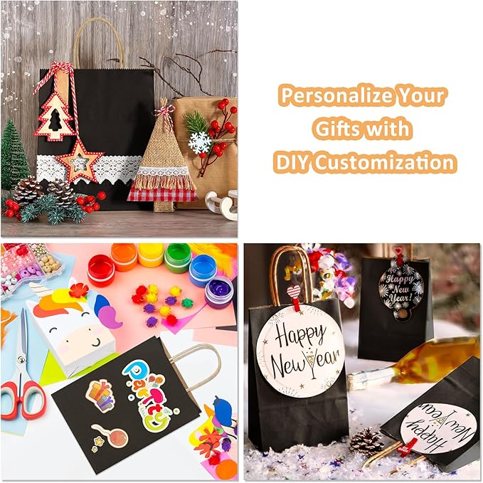 BagDream 50Pcs Gift Bags 8x4.25x10.5 Inches Kraft Paper Gift Bags - Image 4