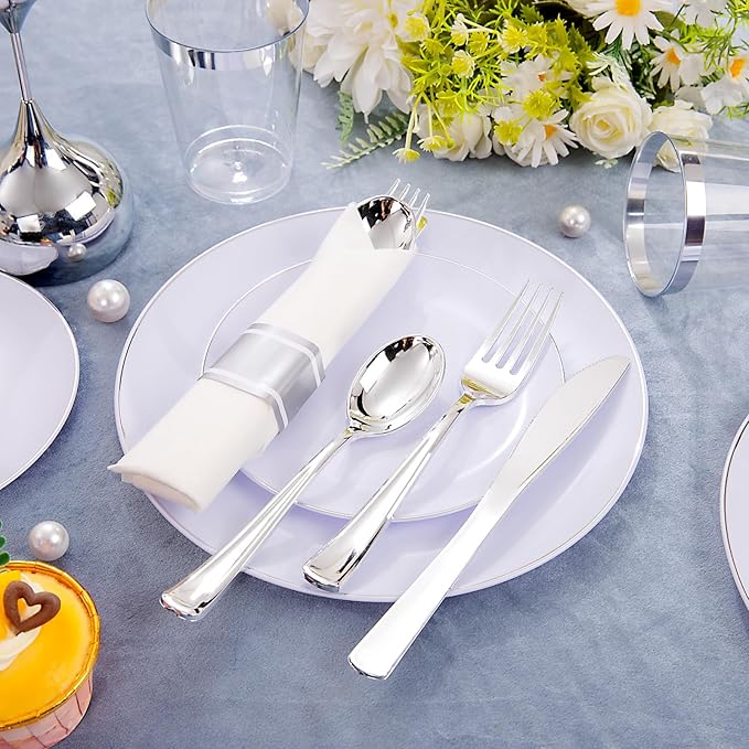 KIRE 350 PCS Plastic Dinnerware Set - Image 6