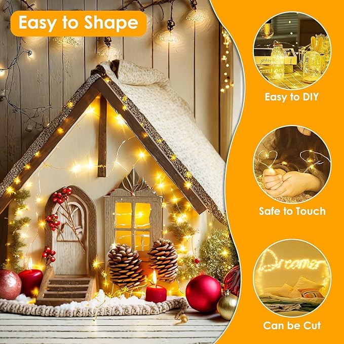2Pack Each 66Ft 200 LED Fairy Lights Plug in - Image 6