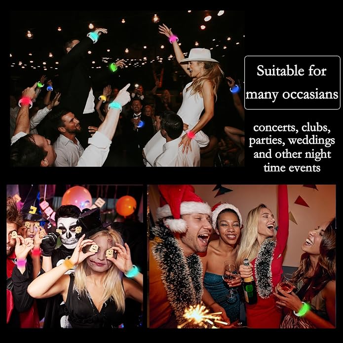 100 Pcs LED Bracelets Sound Activated - Image 4