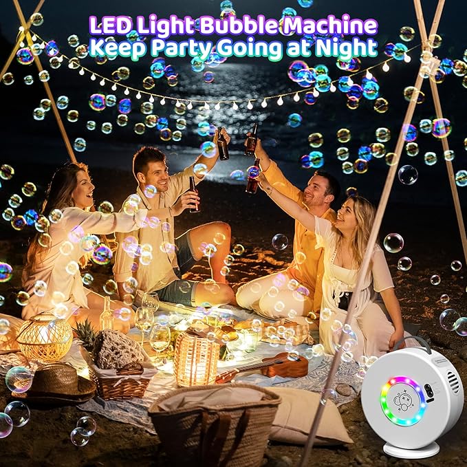 Bubble Machine for Kids Toddlers, 90° 360° Auto Rotatable Portable Bubble Maker - Image 5