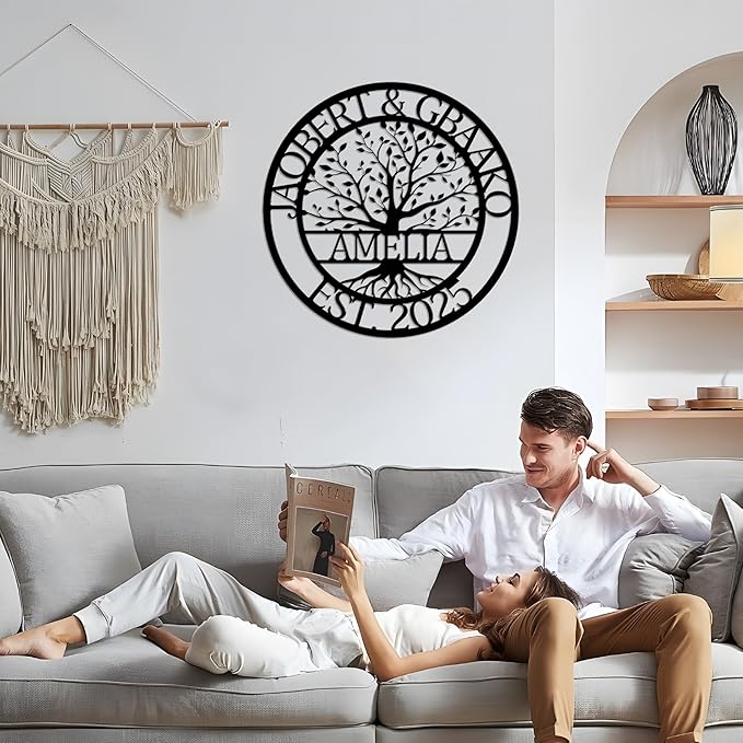 Custom Tree Of Life Metal Signs Wall Art, Personalized Family Last Name Outdoor - Image 5