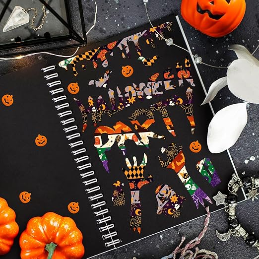 16 Rolls Halloween Washi Tape Holiday Masking Tape Stickers Glod Foil - Image 7