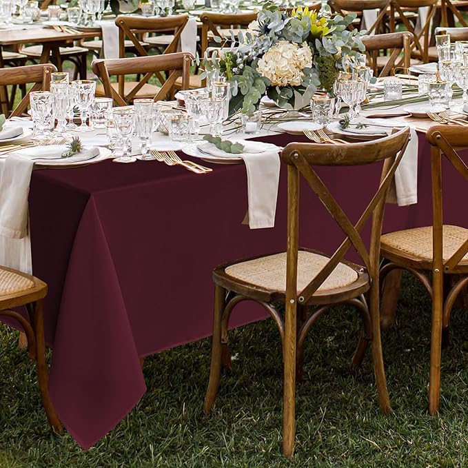 Fitable 8 Pack Rectangle Tablecloths: Stain Resistant Wrinkle Free Fabric Table - Image 6