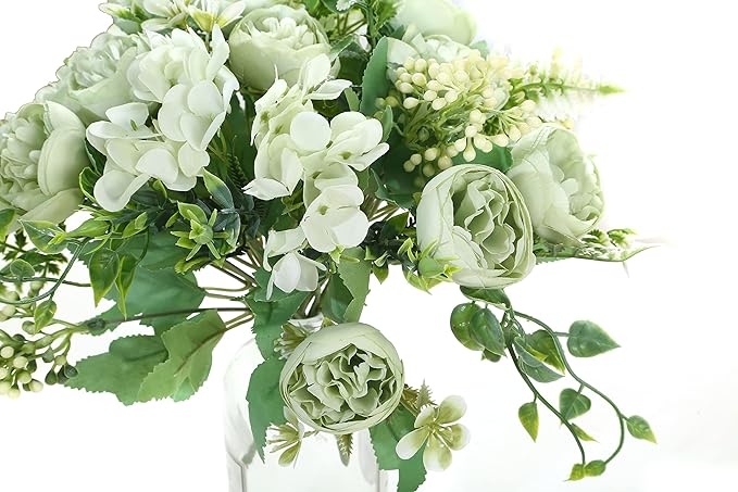 Artificial Flowers Fake Peony Silk Mini Plastic Bridal Flowers - Image 5