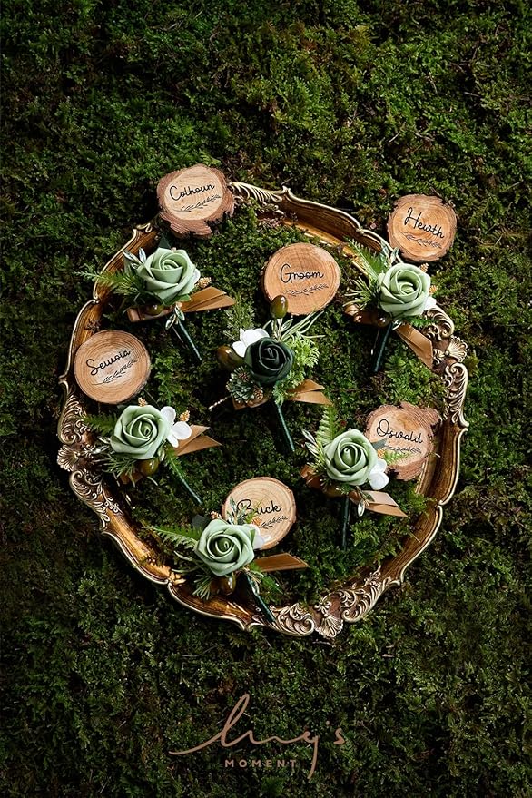 Ling's Moment Boutonniere for Men, Artificial Flowers for Wedding - Image 5