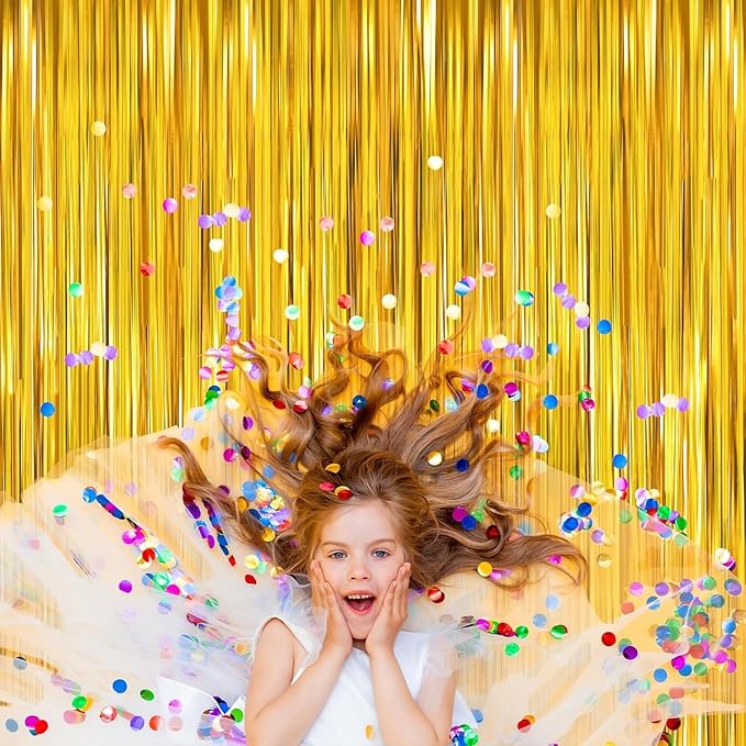 Gold Tinsel Backdrop Birthday Decorations - Image 7