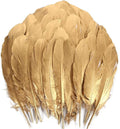 THARAHT 120pcs Gold Goose Feathers Natural Bulk 6-8 inch 15-20cm by THARAHT