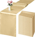 Aneco 16 Pack Satin Table Runner 12 x 108 Inch Champagne Long Wedding Satin by Aneco