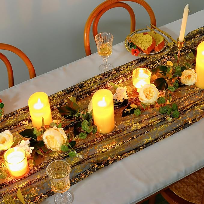 LOMOHOO 10 Ft Black Table Runner - Image 5