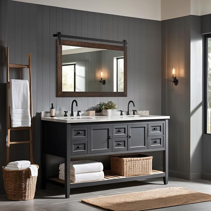COGOOD Farmhouse Barn Door Mirror - Image 2