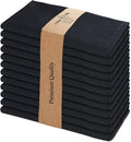 Urban Villa Cloth Napkins Halloween Dinner Napkins Solid Black Color 20''x20'' by CottonTrends