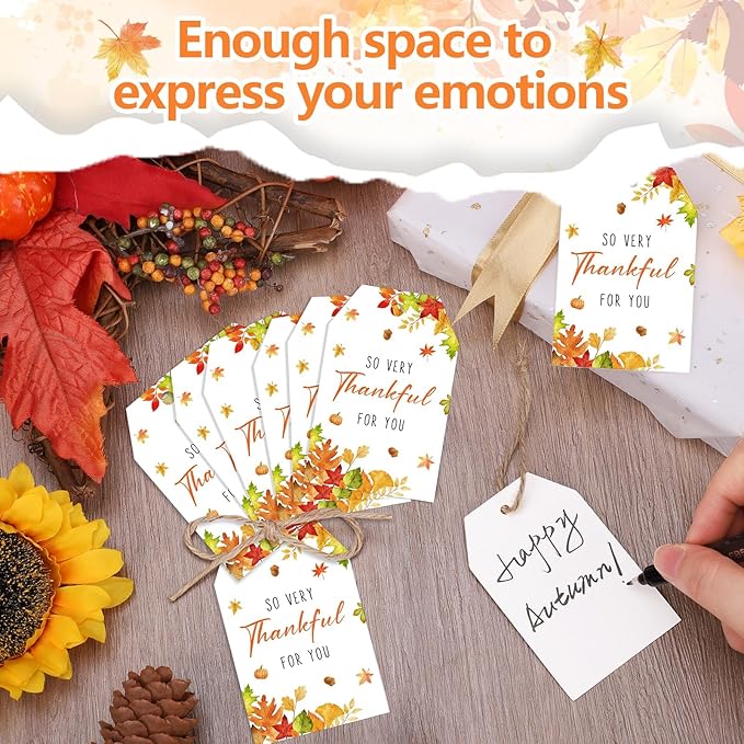 100PCS Thank You Gift Tags Fall Gift Tags - Image 3
