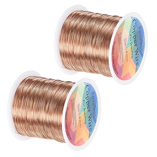 2-Rolls 0.4mm Jewelry Wire, 26 Gauge 328FT Craft Wire Copper Beading Wire by MMETERXITY